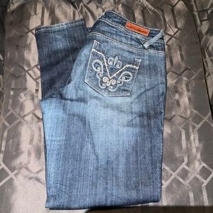 Rhinestone and embroidery skinny boyfriend jeans